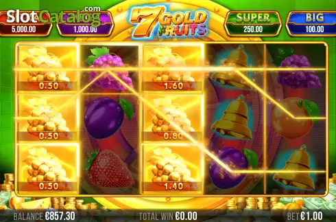Win Screen. 7 Gold Fruits slot