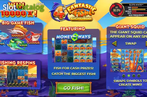 Start Screen. 4 Fantastic Fish Gigablox slot