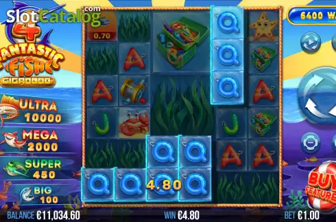 Win Screen 3. 4 Fantastic Fish Gigablox slot