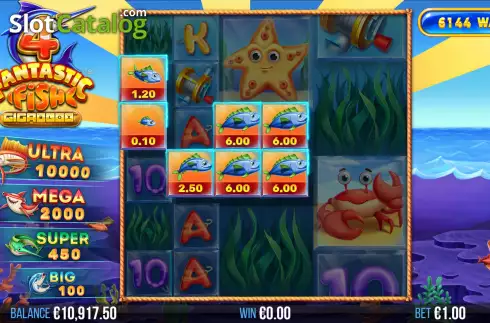 Win Screen 4. 4 Fantastic Fish Gigablox slot