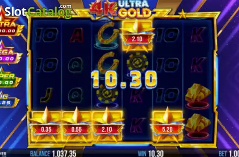 Win screen. 4K Ultra Gold slot
