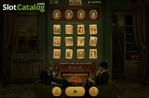 Game screen. Bucks Detective slot