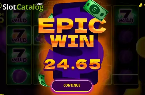 Epic Win screen. Cash 100 slot