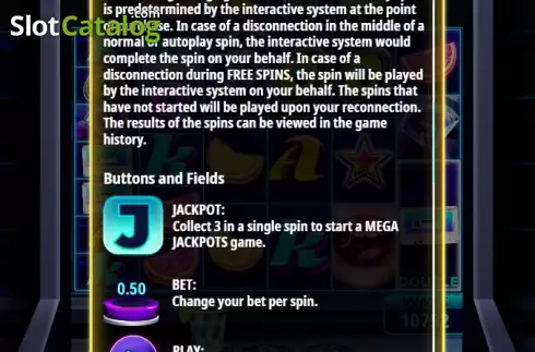 Game Rules screen 4. Mega Jackpots Disco slot