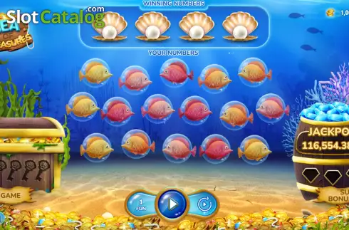Game screen. Sea of Treasures slot