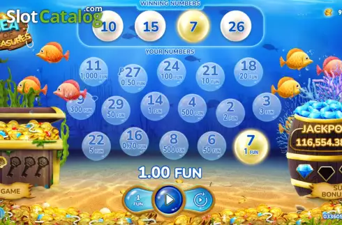Win screen 2. Sea of Treasures slot