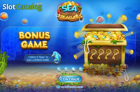 Game Features screen 3. Sea of Treasures slot