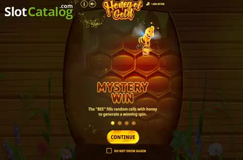 Game Features screen. Honey of Gold slot