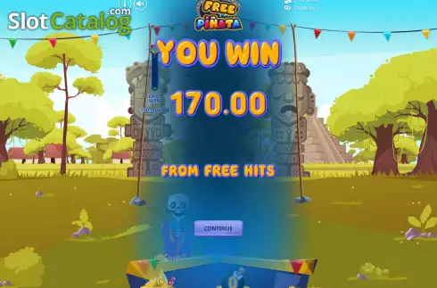 Win Free Game screen. Hit the Pinata slot