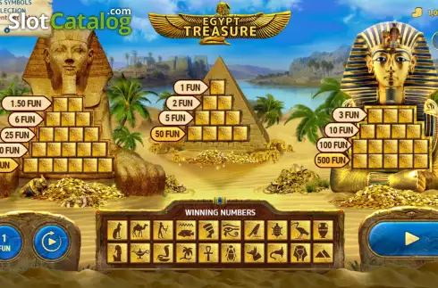 Game screen. Egyptian Treasure (7777 Gaming) slot