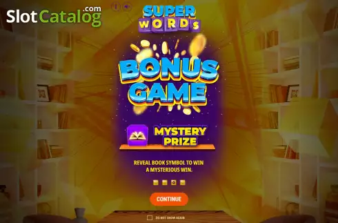 Game Features screen 3. Super Words slot