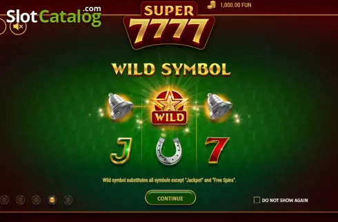 Game Features screen 4. Super 7777 slot