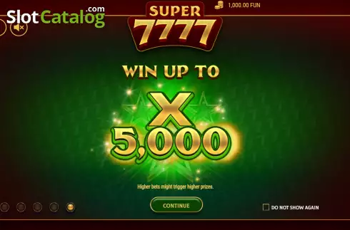 Game Features screen 5. Super 7777 slot