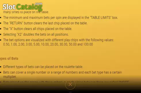 Game Rules screen 2. Booster Roulette slot