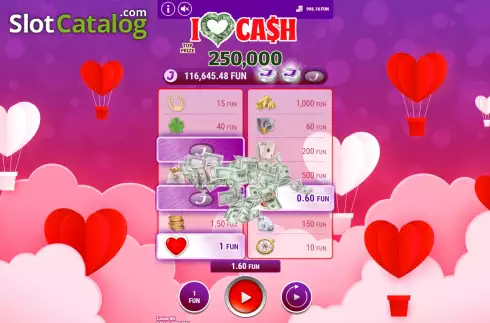Skärmdump3. I Love Cash Valentine slot