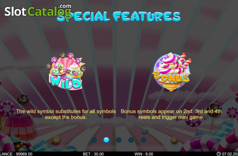 Feature screen 1. Candy Rash slot