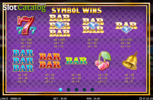 Paytable screen 1. Golden Vegas (7mojos) slot