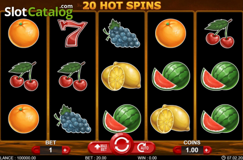 Bildschirm2. 20 Hot Spins slot