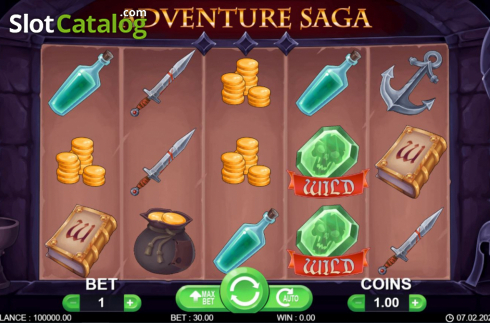 Reel screen . Adventure Saga slot