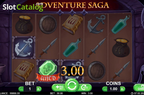 Win screen 3. Adventure Saga slot