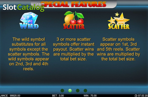 Feature screen 1. Lucky Fruit Lines slot