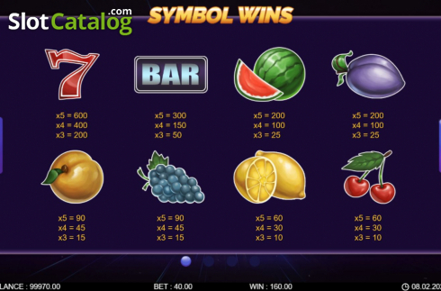 Paytable screen 1. Ultra Classic Hot slot