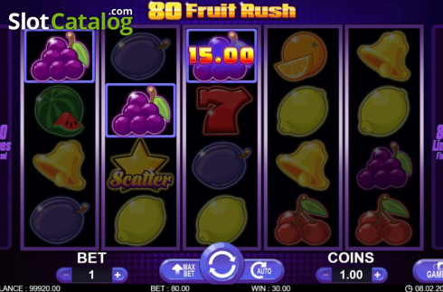 Win screen 1. 80 Fruit Rush slot