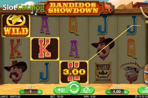 Win screen 1. Bandidos Showdown slot