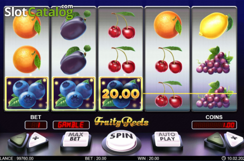 Win screen 1. Fruity Reels slot