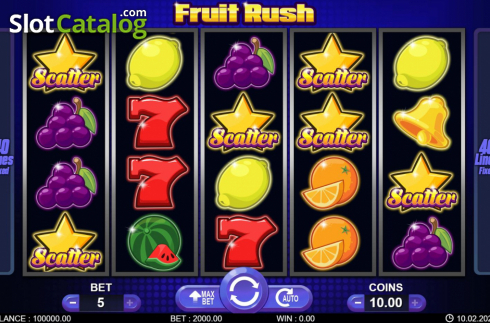 Skärmdump2. Fruit Rush (7mojos) slot