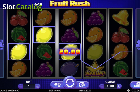 Skärmdump3. Fruit Rush (7mojos) slot