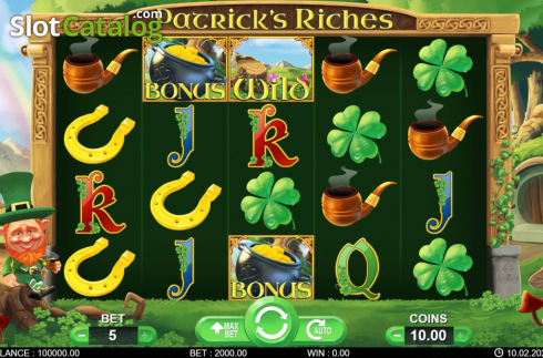 Reel screen . Patric’s Riches slot