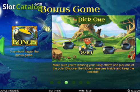 Feature screen 2. Patric’s Riches slot
