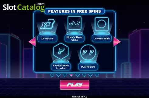 Features in Free Spins screen. Infinite Wilds slot