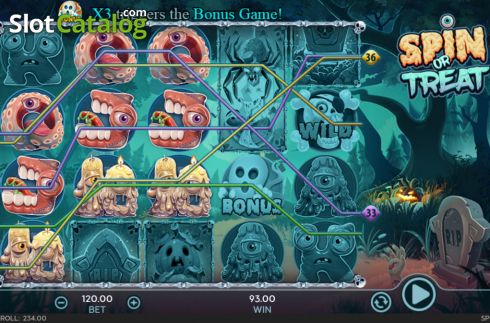 Win screen 2. Spin or Treat slot
