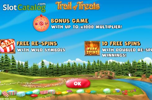 Feature screen. Trail of Treats slot