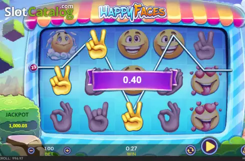 Win screen 2. Happy Faces slot