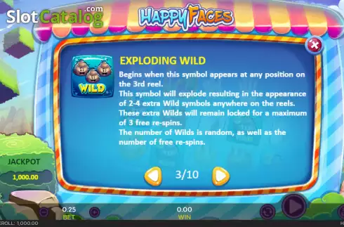 Exploding wild screen. Happy Faces slot