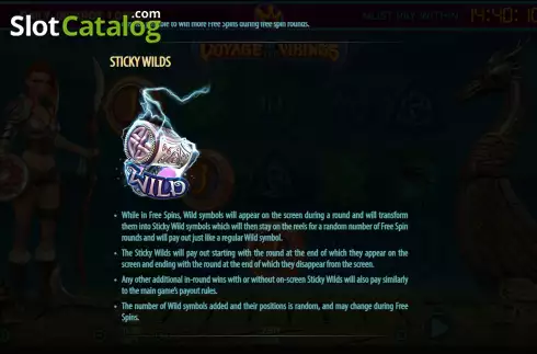 Sticky wilds screen. Voyage of the Vikings slot
