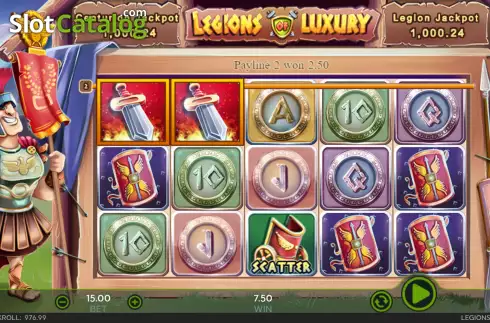 Win Screen. Legions of Luxury slot
