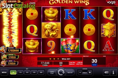 Win Screen. Golden Wins slot