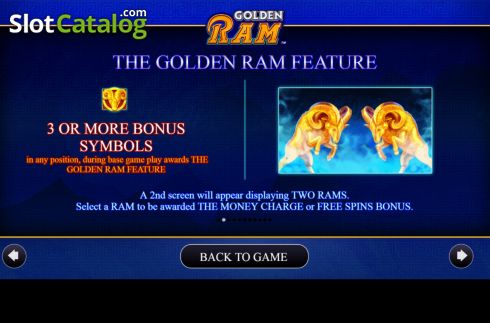 Bonus Symbols Screen. Golden Ram slot