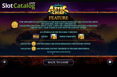 Feature screen. Aztec Chief slot