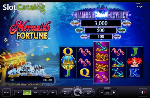 Reel screen. Mermaids Fortune slot