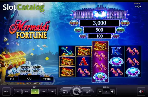 Win screen. Mermaids Fortune slot