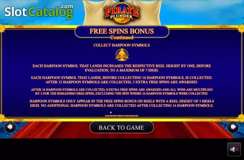 Free Spins bonus screen 2. Pirate Plunder (AGS) slot