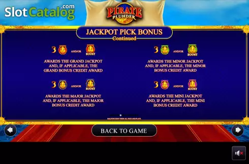 Jackpot Pick Bonus screen 3. Pirate Plunder (AGS) slot