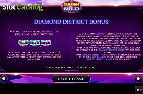 Game Features screen 3. Golden Nile slot