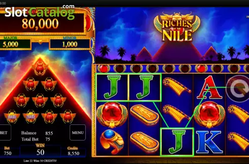 Win screen. Riches of the Nile slot