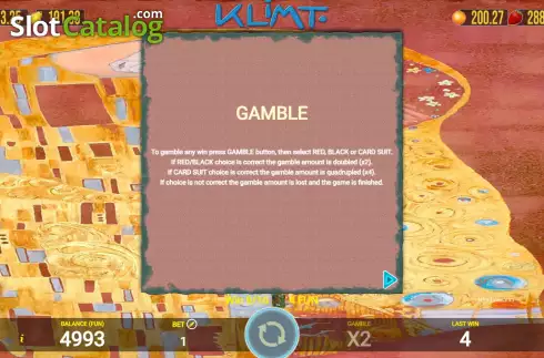 Game Features screen 2. Klimt slot